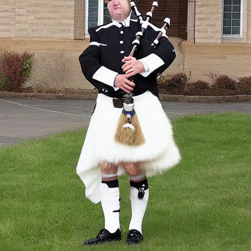 Image similar to bagpipes made from a foley catheter collection bag and clear tubing