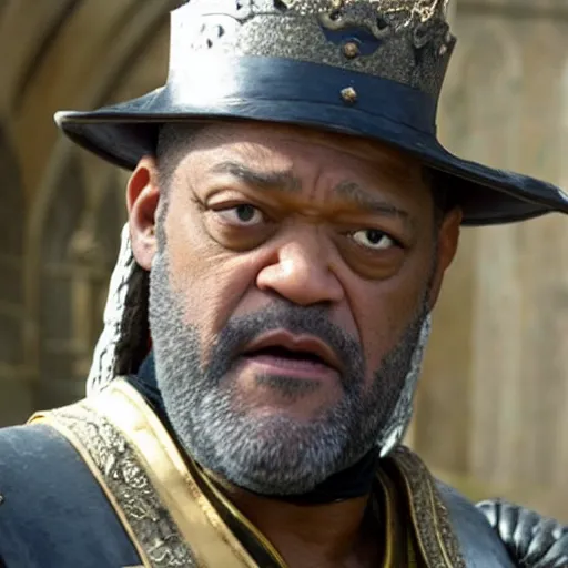 Image similar to Laurence Fishburne as the King of England, WLOP