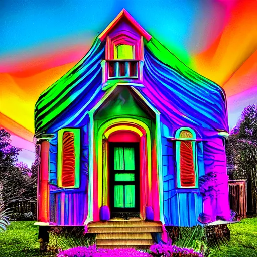 Prompt: psychadelic house