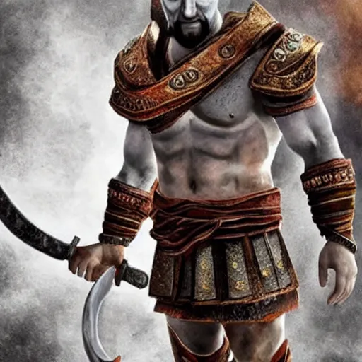 Image similar to benjamin netanyahu!!!!!! as kratos from god of war