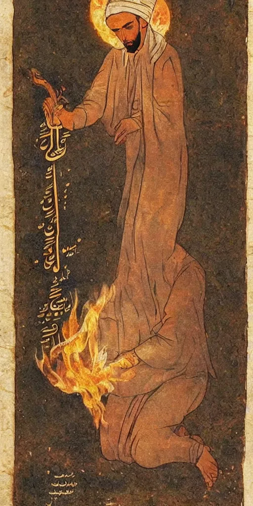 Image similar to prophet muhammad as a beautiful Woman burning the Quran