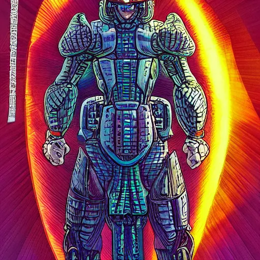 Prompt: portrait of the cyber archangel, intricate, highly detailed, masterful, in the style of moebius, akira toriyama