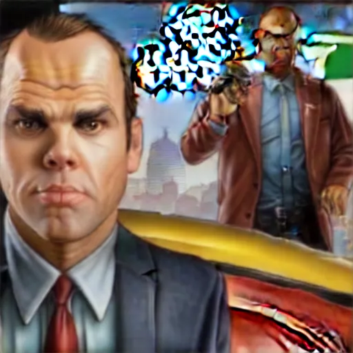 Image similar to Ernie Johnson as a GTA V character, highly detailed