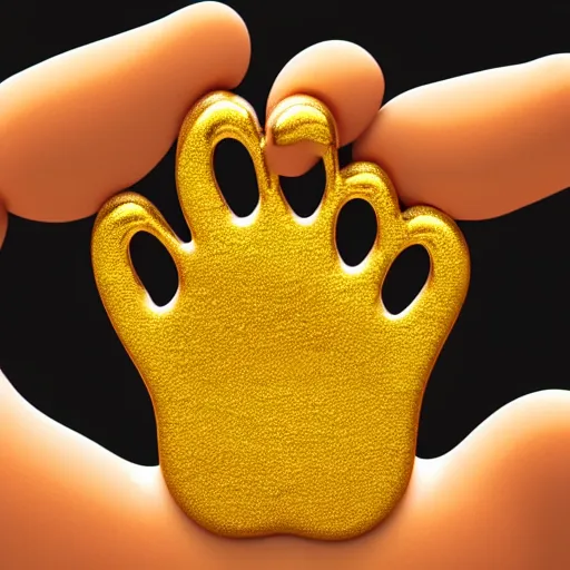 Image similar to Logo of a cat paw reaching for a golden coin. Detailed, Vivid, 8K, Epic, Masterpiece