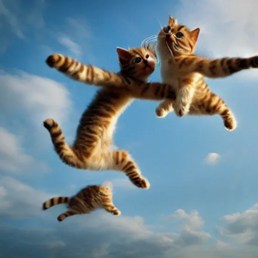 Image similar to photo of flying kittens, award - winning photograph, national geographic, perfect lighting