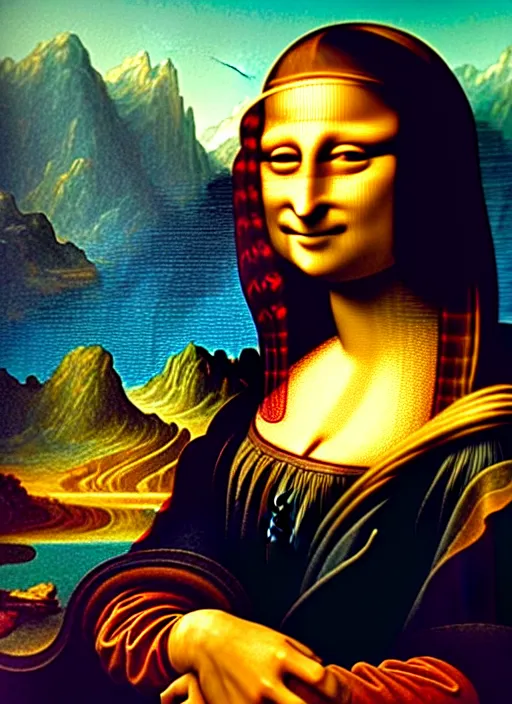 Image similar to Highly detailed portrait of Mona Lisa, Stephen Bliss, unreal engine, fantasy art by Greg Rutkowski, Loish, Rhads, ferdinand knab, Makoto Shinkai and Lois van baarle, ilya kuvshinov, rossdraws, Tom Bagshaw, alphonse mucha, global illumination, radiant light, detailed and intricate environment