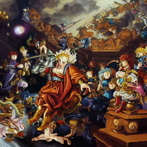 Prompt: Baroque painting of Chrono Trigger