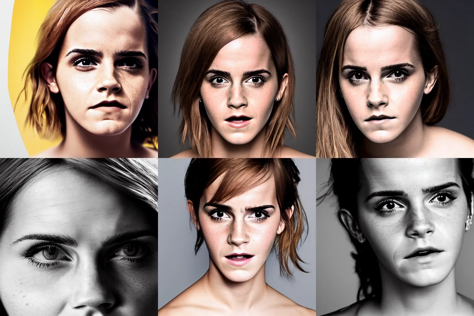 Prompt: Emma Watson, very angry, MAD, headshot, close-up, studio lighting, 200mm, canon, f/22