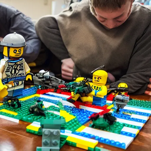 Prompt: Lego war in ukraine