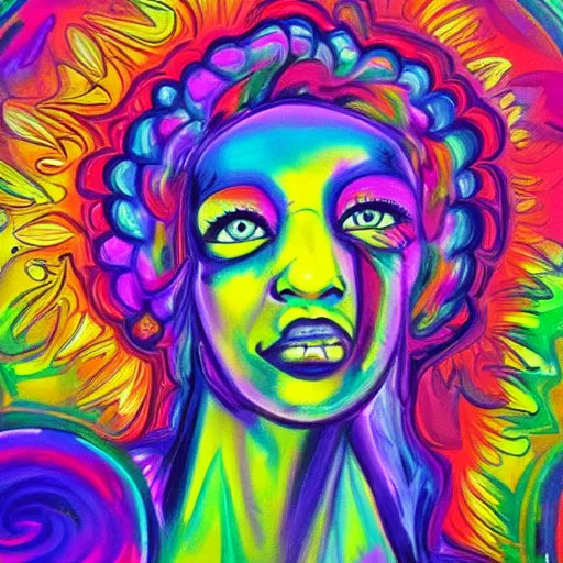 Prompt: psychedelic painting of the soul