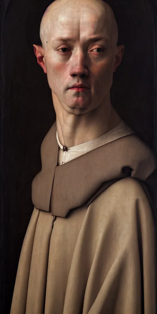 Prompt: a single portrait a very ordinary person, by Rogier van der Weyden, facing front, oil painting, anatomically correct, beautiful perfect face, sharp focus, Highly Detailed, Cinematic Lighting, 8k, HD