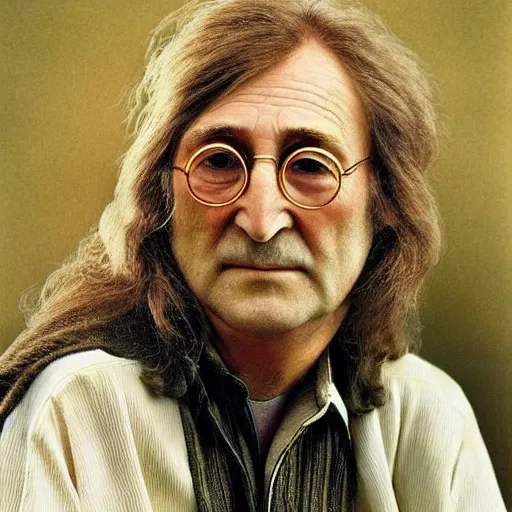 A colored colorized photograph of old John Lennon as | Stable Diffusion ...