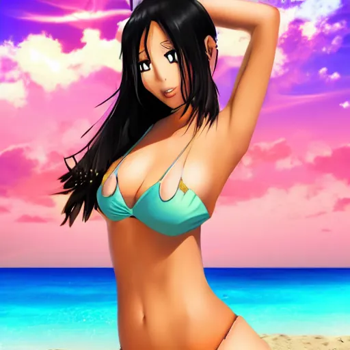 Image similar to Bikini anime girl