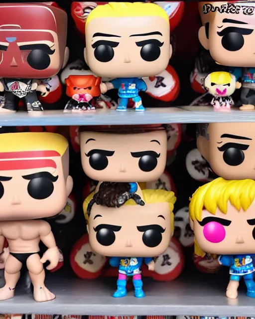 Image similar to wrestler Funko Pop. Photographic, photography