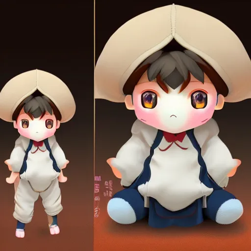 Image similar to cute fumo plush of the boy who runs the local inn in an rpg village, npc villager, vray