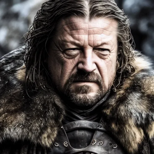 Prompt: Maisy Williams is Ned Stark in Game of Thrones,