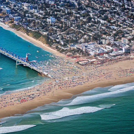 Image similar to a high resolution photograph of santa monica pier, 4 k high - resolution photograph, ultra detail, hd photo