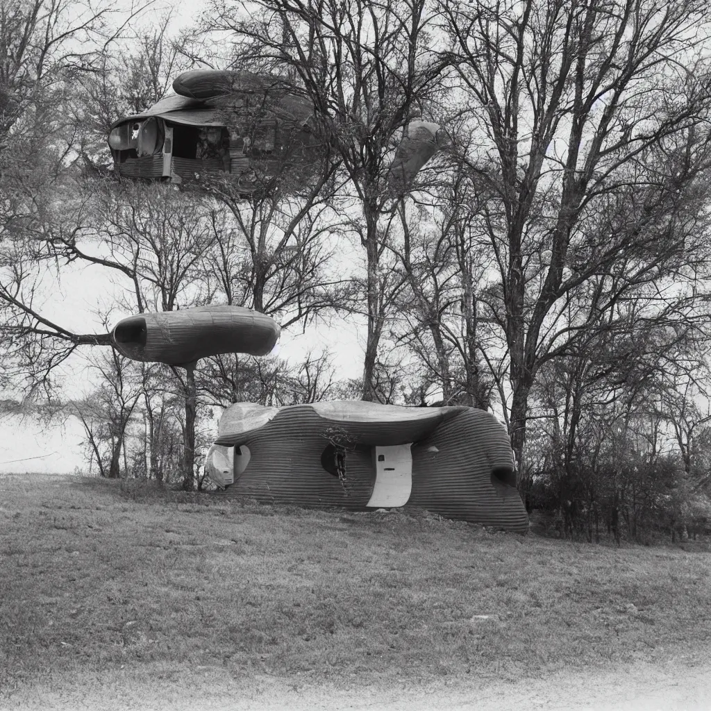 Prompt: “a home made from a giant shoe in rural minnesota, 24mm hasselblat photography, view from across the street, zillow pic”