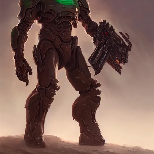 Prompt: doom slayer, a - pose, front view, painted by stanley lau, painted by greg rutkowski, painted by stanley, artgerm, masterpiece, digital art, trending on arts