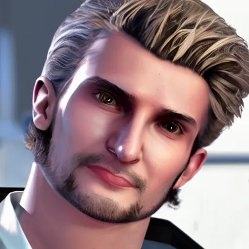 Image similar to closeup of handsome gigachad XQC as a GTA character in a loading screen