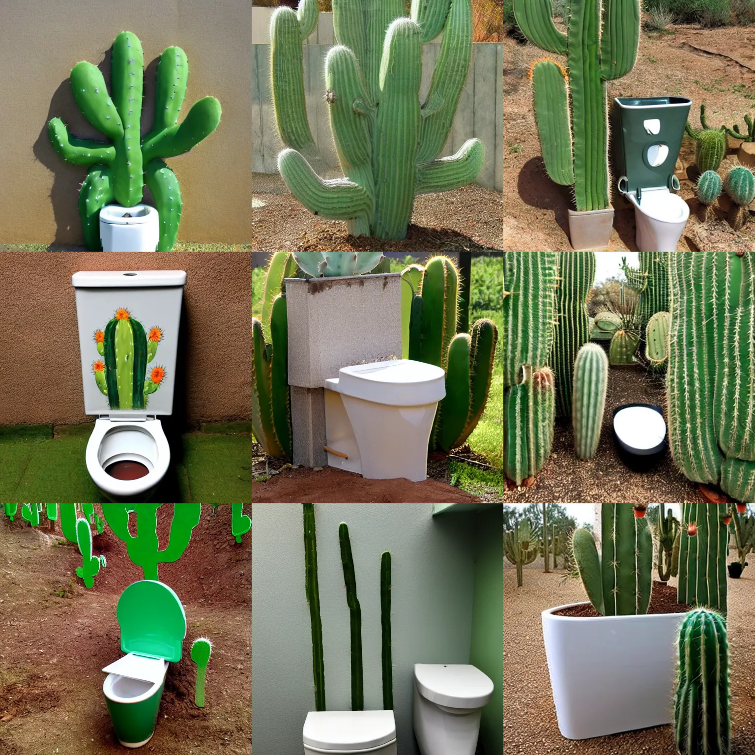 Prompt: cactus toilet