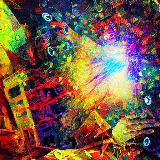 Prompt: a phone shattering, digital painting, impressionistic, surreal, Juxtapos, masterpiece, dramatic