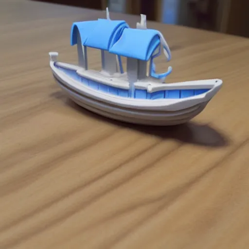 Image similar to 3 d printed benchy boat, test 3 dprint, plastic boat toy