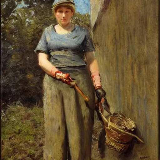 Image similar to female miner by alfred stevens