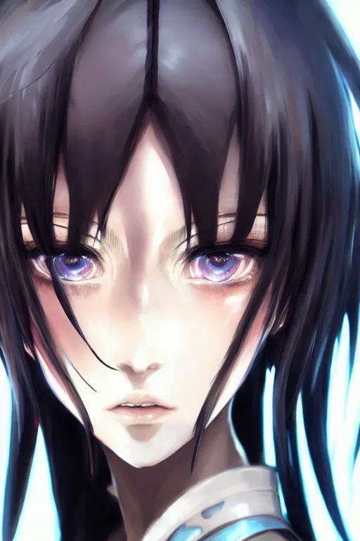 Prompt: portrait Anime girl in cyberpunk trinity blood armor, cute-fine-face, black-hair pretty face, realistic shaded Perfect face, fine details. Anime. realistic shaded lighting by Ilya Kuvshinov katsuhiro otomo ghost-in-the-shell, magali villeneuve, artgerm, rutkowski, WLOP Jeremy Lipkin and Giuseppe Dangelico Pino and Michael Garmash and Rob Rey