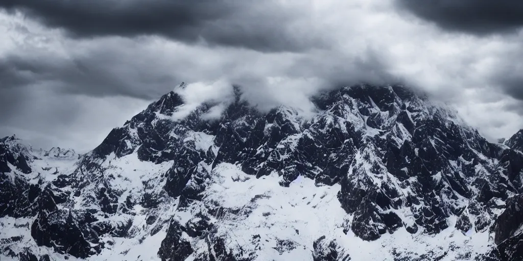 Image similar to Cloudy peaks, National Geographic magazine-style photos