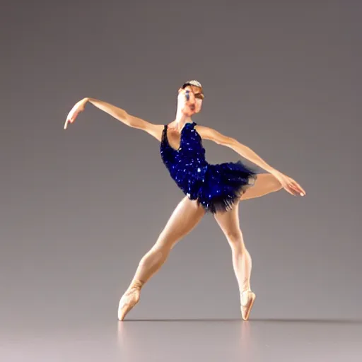 Image similar to the most beautiful sapphire crystal dodecahedron ballerina in the world