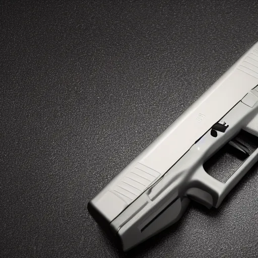 Prompt: A medium shot Octane render of a Glock 18 against a white background, 4k, ultra HD