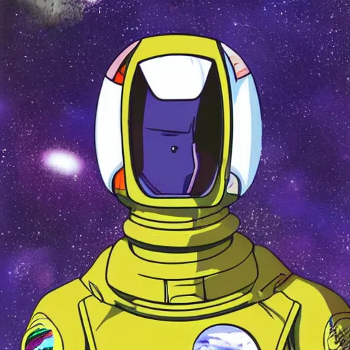 Image similar to man in a futuristic spacesuit, 9 0 s anime