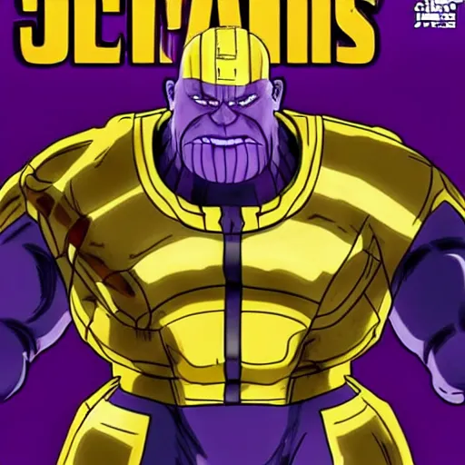 Image similar to thanos has putin face, jojo's bizarre adventure style, very anime style