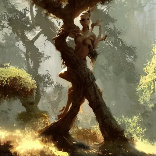 Image similar to tree goddess, epic, fantasy, incricate details, craig mullins