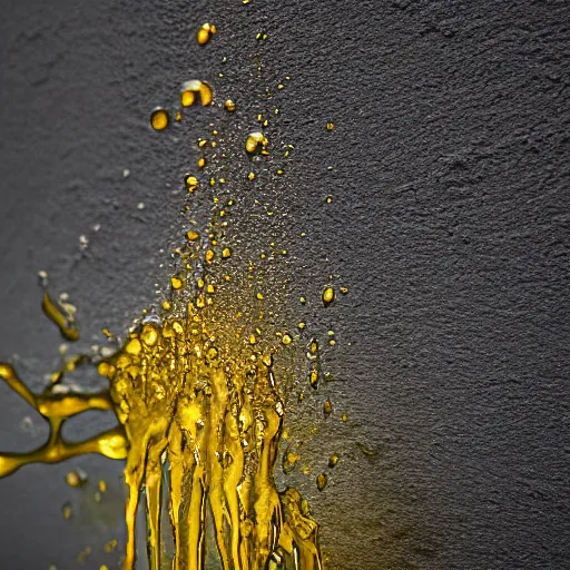 Image similar to hyper realistic photo of urine dripping down a wall