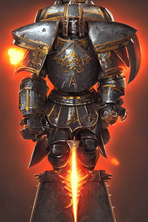 Image similar to armor portrait heros warhammer 4 0 k horus heresy fanart - the primarchs emperor by johannes helgeson animated with vfx concept artist & illustrator global illumination ray tracing hdr fanart arstation zbrush central hardmesh 8 k octane renderer comics stylized