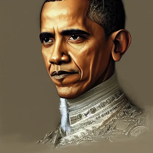 Image similar to A portrait of Obama as a 16th century noble, art by greg rutkowski, matte painting, trending on artstation, very detailed