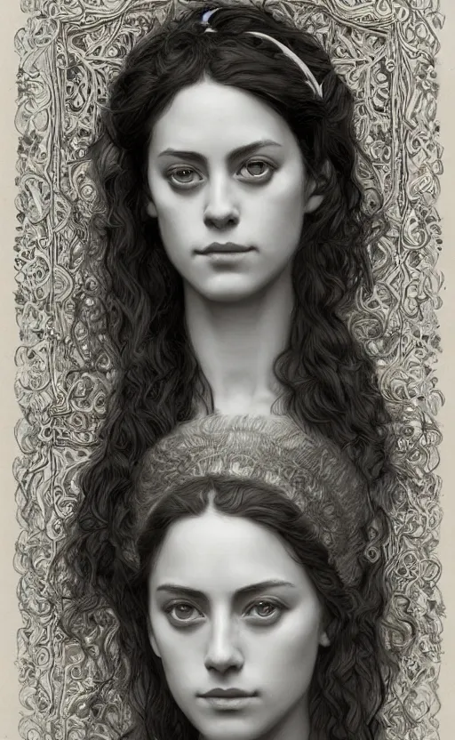 Image similar to kaya scodelario, traditional corsican, intricate, highly detailed, artstation, illustration, jurgens, rutkowski, bouguereau