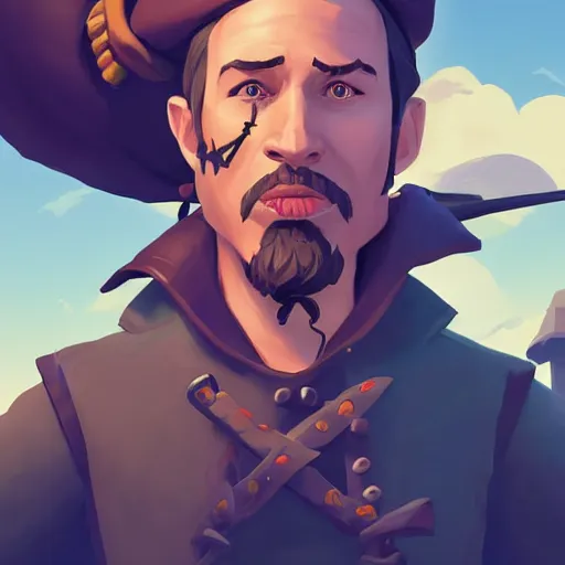 Image similar to painting jack the pirate on sea of thieves game avatar hero smooth face median photoshop filter cutout vector behance hd by jesper ejsing, by rhads, makoto shinkai and lois van baarle, ilya kuvshinov, rossdraws, illustration, art by ilya kuvshinov and gustav klimt