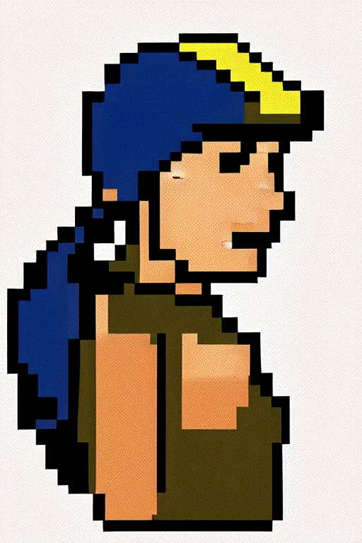 Image similar to beautiful retro vintage pixel art portrait, a maciej kuciara art deco style ink drawing, only one head single portrait team fortress 2 scout the girl with the pearl earring as the team fortress 2 scout team fortress 2 scout team fortress 2 scout scout team fortress 2 scout, supermario bros, super nintendo