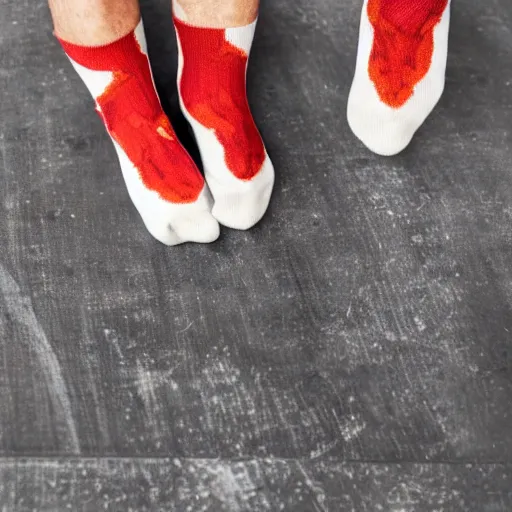 Image similar to pepperoni pizza but instead of pepperoni is socks