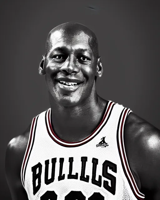 Image similar to photograph of michael jordan in a chicago bulls uniform at a national park, in the style of ansel adams. monochrome hdr, accurate facial details