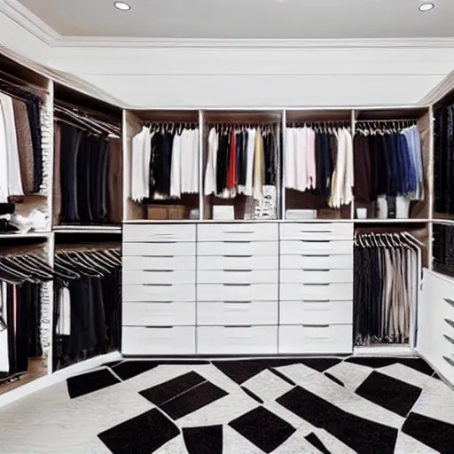 Image similar to a trillionaires walk in closet