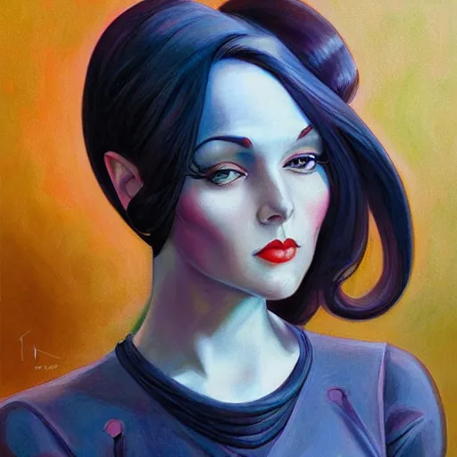 Image similar to a streamline moderne portrait in the style of anna dittmann and donato giancola and charles dulac.