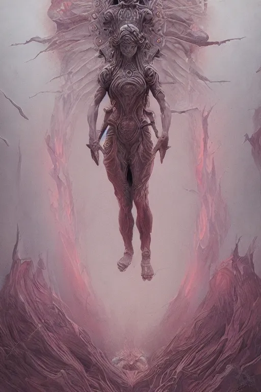 Prompt: the goddess of hell by Wayne Barlowe and Yoan Lossel award winning artwork, trending on artstation, high quality printing, fine art with subtle redshift rendering