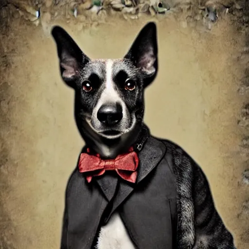 Prompt: the most interesting dog in world, digital art, extremely detailed, furry, classic, dapper, gentleman dog