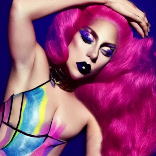 Prompt: lady gaga artpop act ii, album cover, inez and vinoodh artpop photoshoot 2 0 1 3, lady gaga with her venus hair