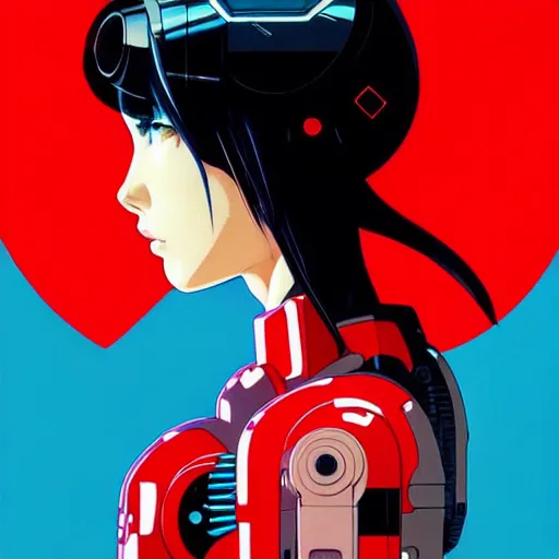 Image similar to side portrait scifi cyborg girl with robotic parts and spacesuit | | head only in center of image, audrey plaza, fine detail!! anime!! realistic shaded lighting!! poster by ilya kuvshinov katsuhiro otomo ghost - in - the - shell, magali villeneuve, artgerm, jeremy lipkin and michael garmash and rob rey