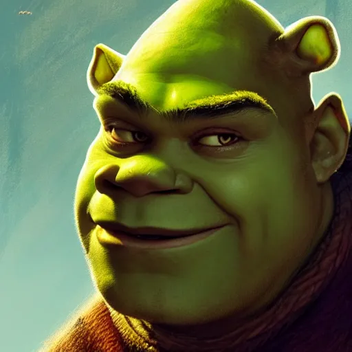 Image similar to travor philips as shrek face, highly detailed, digital painting, artstation, concept art, sharp focus, illustration, art by greg rutkowski and alphonse mucha